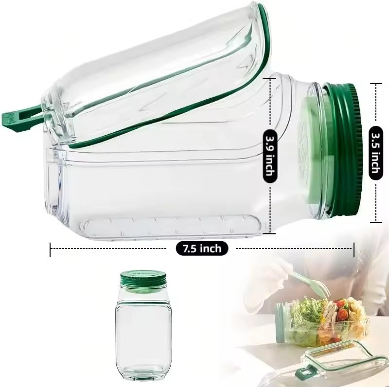 Salad Pod Container Side Open With Lid